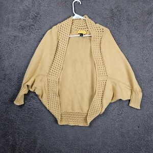 St John Yellow Silk Blend Cardigan‎ Shrug Sweater Petite P
